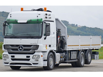 Crane truck, Dropside/ Flatbed truck Mercedes-Benz ACTROS 2544 * HIAB 377 E - 8 HIPRO + FUNK* TOP: picture 3