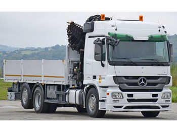 Crane truck, Dropside/ Flatbed truck Mercedes-Benz ACTROS 2544 * HIAB 377 E - 8 HIPRO + FUNK* TOP: picture 4