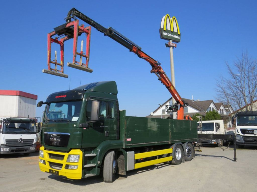 Dropside/ Flatbed truck, Crane truck MAN TG-S 26.400 6x2-2 BL Pritsche Heckkran Atlas 165: picture 1