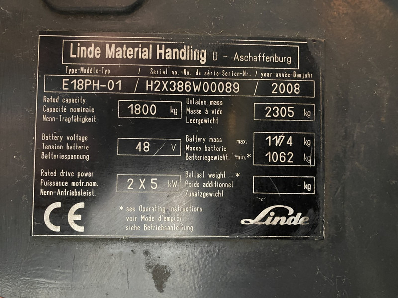 Electric forklift Linde E18PH-01: picture 7