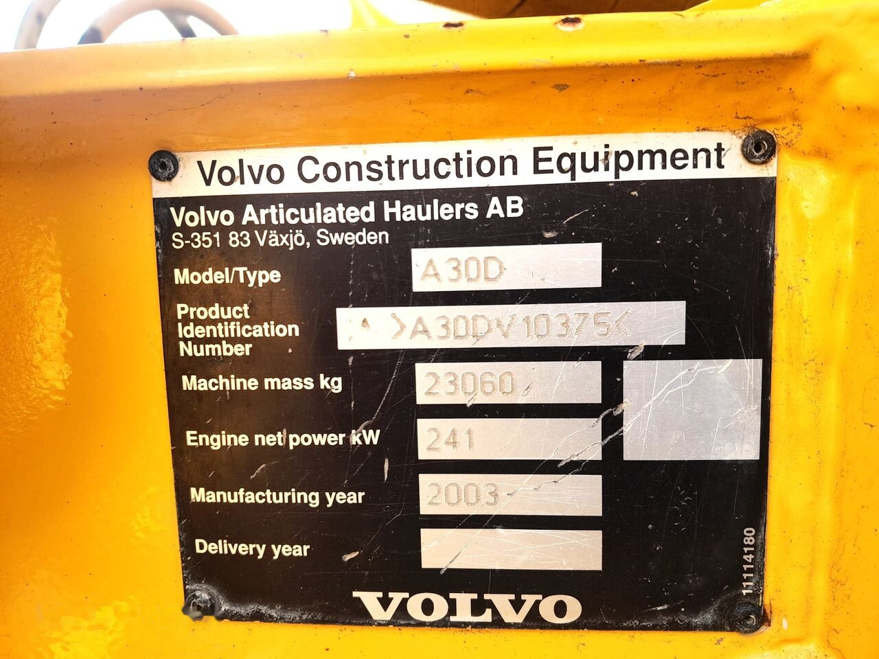 Articulated dumper Volvo A30D: picture 10