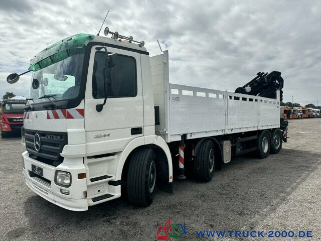 Dropside/ Flatbed truck, Crane truck Mercedes-Benz Actros 3244 Hiab 377 FlyJib+ Winde Hakenhöhe 30m: picture 15