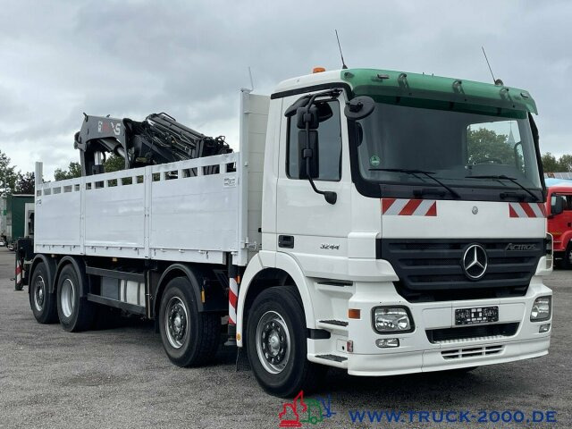 Dropside/ Flatbed truck, Crane truck Mercedes-Benz Actros 3244 Hiab 377 FlyJib+ Winde Hakenhöhe 30m: picture 12