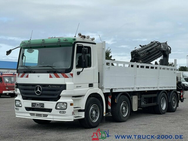 Dropside/ Flatbed truck, Crane truck Mercedes-Benz Actros 3244 Hiab 377 FlyJib+ Winde Hakenhöhe 30m: picture 10